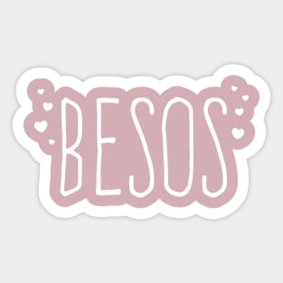 Besos - Kisses - White vintage design Sticker